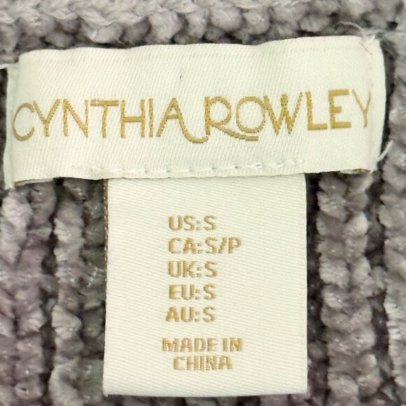 Cynthia Rowley Women's Pullover Ribbed Gray Turtleneck Sweater Size Small - Picture 7 of 10